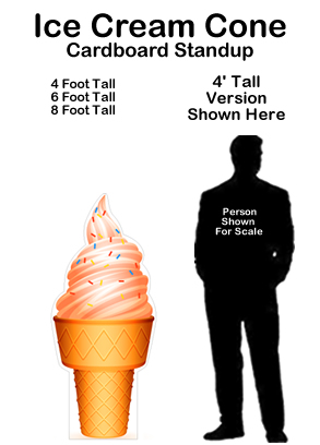 Ice Cream Cone Cardboard Cutout Standup Prop Ice Cream Cone Cardboard Cutout Standup Prop