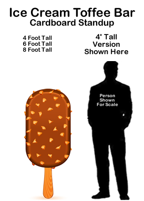 Ice Cream Toffee Bar Cardboard Cutout Standup Prop Ice Cream Toffee Bar Cardboard Cutout Standup Prop