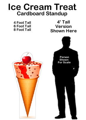Ice Cream Treat Cardboard Cutout Standup Prop Ice Cream Treat Cardboard Cutout Standup Prop