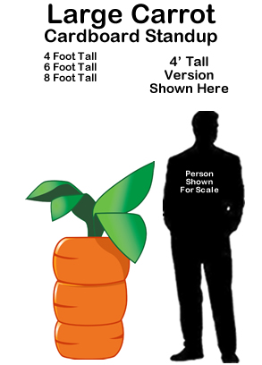 Large Carrot Cardboard Cutout Standup Prop