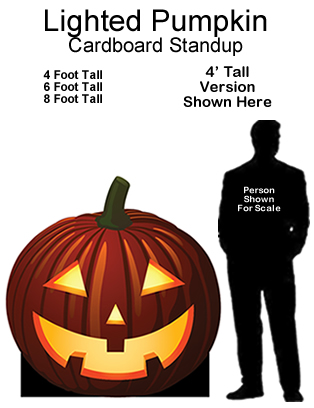 Lighted Pumpkin Cardboard Cutout Standup Prop  