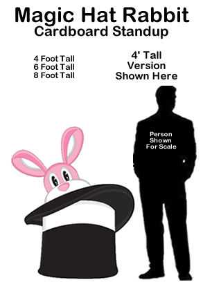 Magic Hat Rabbit Cardboard Cutout Standup Prop Magic Hat Rabbit Cardboard Cutout Standup Prop