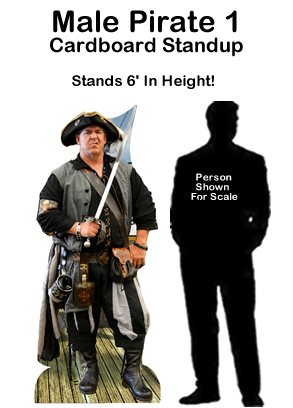 Male Pirate 1 Cardboard Cutout Standup Prop Male Pirate 1 Cardboard Cutout Standup Prop