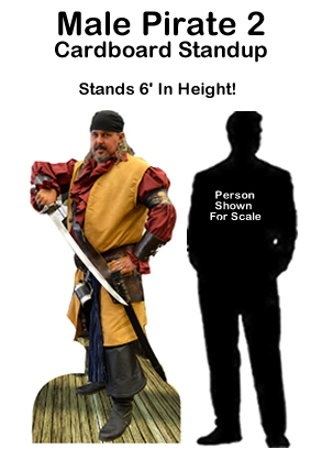 Male Pirate 2 Cardboard Cutout Standup Prop Male Pirate 2 Cardboard Cutout Standup Prop