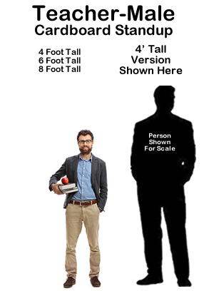 Teacher Male Cardboard Cutout Standup Prop Teacher Male Cardboard Cutout Standup Prop