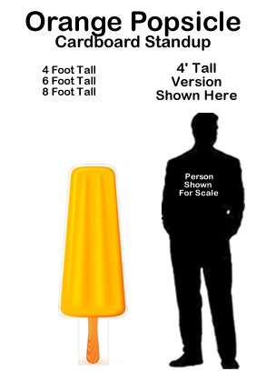 Orange Popsicle Cardboard Cutout Standup Prop Orange Popsicle Cardboard Cutout Standup Prop
