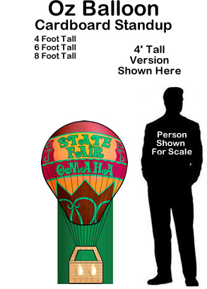 Oz Balloon - Wizard of Oz Cardboard Cutout Standup Prop Oz Balloon - Wizard of Oz Cardboard Cutout Standup Prop