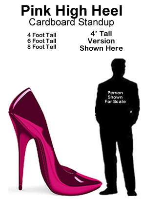 Pink High Heel Cardboard Cutout Standup Prop Pink High Heel Cardboard Cutout Standup Prop