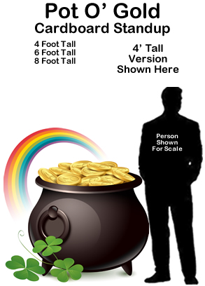 Pot of Gold Cardboard Cutout Standup Prop Pot of Gold Cardboard Cutout Standup Prop
