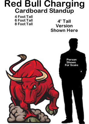 Red Bull Charging Cardboard Cutout Standup Prop Red Bull Charging Cardboard Cutout Standup Prop