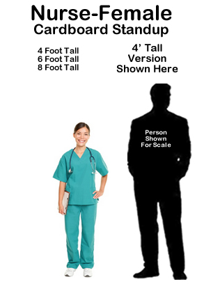 Nurse Female Cardboard Cutout Standup Prop Nurse Female Cardboard Cutout Standup Prop
