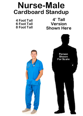 Nurse Male Cardboard Cutout Standup Prop Nurse Male Cardboard Cutout Standup Prop