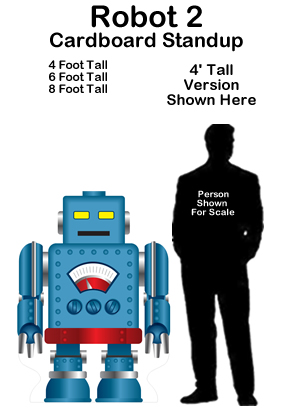 Robot 2 Cardboard Cutout Standup Prop 