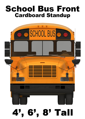 School Bus Front Cardboard Cutout Standup Prop School Bus Front Cardboard Cutout Standup Prop