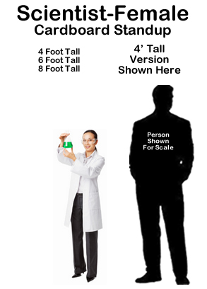 Scientist Female Cardboard Cutout Standup Prop Scientist Female Cardboard Cutout Standup Prop