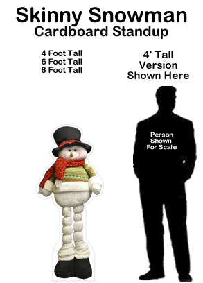 Skinny Snowman Cardboard Cutout Standup Prop Skinny Snowman Cardboard Cutout Standup Prop