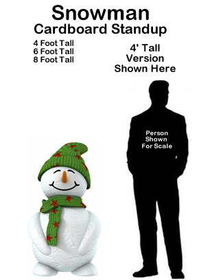 Snowman 1 Cardboard Cutout Standup Prop Snowman 1 Cardboard Cutout Standup Prop