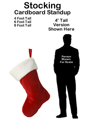 Christmas Stocking Cardboard Cutout Standup Prop Christmas Stocking Cardboard Cutout Standup Prop