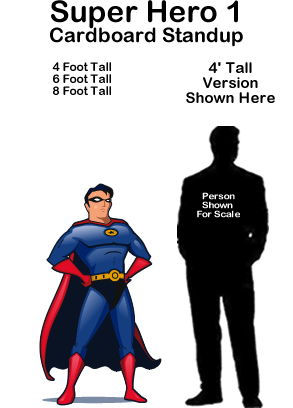 SuperHero 1 Cardboard Cutout Standup Prop SuperHero 1 Cardboard Cutout Standup Prop