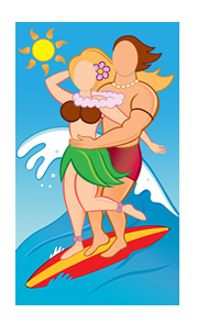 Surfer Couple Photo Face Cutout Surfer Couple Photo Face Cutout