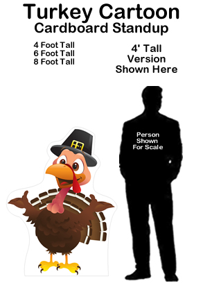 Turkey Cartoon Cardboard Cutout Standup Prop Turkey Cartoon Cardboard Cutout Standup Prop