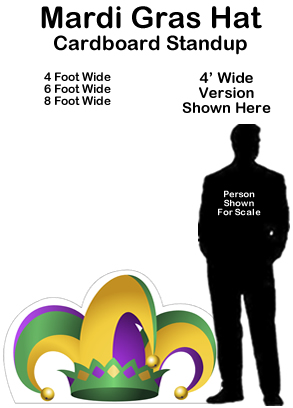 Mardi Gras Hat Cardboard Cutout Standup Prop Mardi Gras Hat Cardboard Cutout Standup Prop
