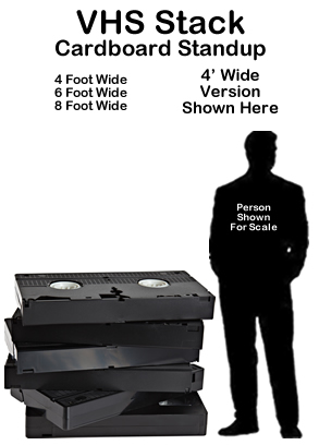 VHS Stack Cardboard Cutout Standup Prop VHS Stack Cardboard Cutout Standup Prop