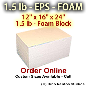 EPS Foam Block - 1.5 lb Density -12x16x24 EPS Foam Block - 1.5 lb Density -12x16x24