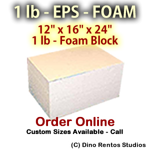 EPS Foam Block - 1 lb Density -12x16x24 EPS Foam Block - 1 lb Density -12x16x24