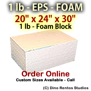 EPS Foam Block - 1 lb Density - 20x24x30 EPS Foam Block - 1 lb Density - 20x24x30