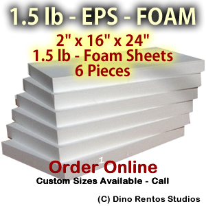 EPS Foam Sheet - 1.5 lb Density - 2x16x24 - 6 Pieces EPS Foam Sheet - 1.5 lb Density - 2x16x24 - 6 Pieces