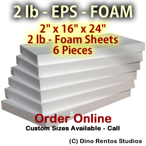EPS Foam Sheet - 2 lb Density - 2x16x24 - 6 Pieces EPS Foam Sheet - 2 lb Density - 2x16x24 - 6 Pieces