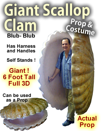 6 Foot Giant Clam/Scallop Foam Prop/Costume 6 Foot Giant Clam/Scallop Foam Prop/Costume