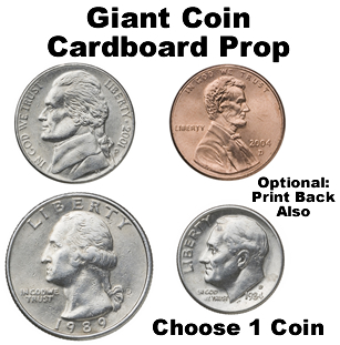 Giant Coin Cardboard Cutout Prop Giant Coin Cardboard Cutout Prop