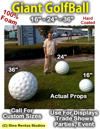 24 Inch Golfball Foam Prop - Hard Coated 24 Inch Golfball Foam Prop - Hard Coated