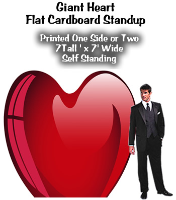 Giant Heart Cardboard Cutout Standup Prop Giant Heart Cardboard Cutout Standup Prop