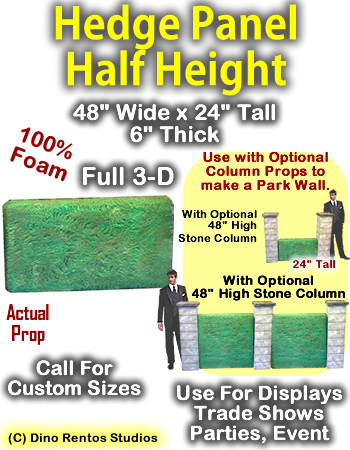 Hedge Panel 24" Tall x 48" Wide x 6" Thick Foam Display Prop Hedge Panel 24" Tall x 48" Wide x 6" Thick Foam Display Prop