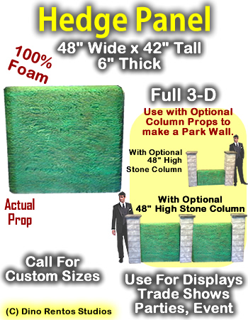 Hedge Panel 42" Tall x 48" Wide x 6" Thick Foam Display Prop Hedge Panel 42" Tall x 48" Wide x 6" Thick Foam Display Prop