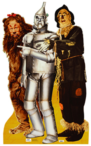 Lion, Tin Man, and Scarecrow - The Wizard of Oz Cardboard Cutout Standup Prop Lion, Tin Man, and Scarecrow - The Wizard of Oz Cardboard Cutout Standup Prop