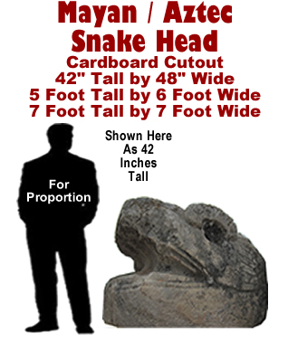 Mayan - Aztec Snake Head Cardboard Cutout Standup Prop Mayan - Aztec Snake Head Cardboard Cutout Standup Prop
