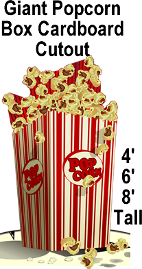 Popcorn Box Cardboard Cutout Standup Prop Popcorn Box Cardboard Cutout Standup Prop