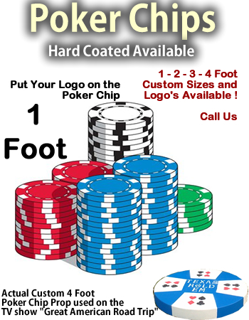 Giant Foam Casino Poker Chip Prop - 12" Wide Giant Foam Casino Poker Chip Prop - 12" Wide