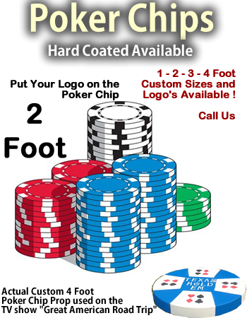 Giant Foam Casino Poker Chip Props - 24" Wide Giant Foam Casino Poker Chip Props - 24" Wide