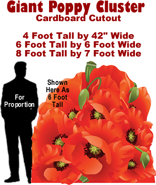 Poppy Cluster Cardboard Cutout Standup Prop Poppy Cluster Cardboard Cutout Standup Prop