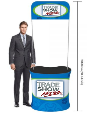 Curved Fabric Tension Promotion Counter Curved Fabric Tension Promotion Counter