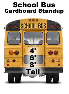 School Bus Back Cardboard Cutout Standup Prop School Bus Back Cardboard Cutout Standup Prop