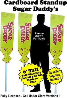 Sugar Daddy Cardboard Cutout Standup Prop - Self Standing - Set of 3 Sugar Daddy Cardboard Cutout Standup Prop - Self Standing - Set of 3