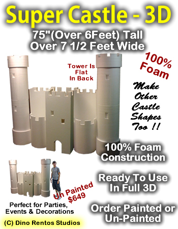 Giant Super Castle 3D Foam Prop - 6 Foot by 7 Foot