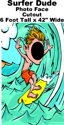 Surfer Dude Photo Face Cardboard Prop Surfer Dude Photo Face Cardboard Prop