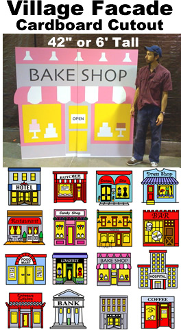Cartoon Village Cardboard Cutout Standup Prop Cartoon Village Cardboard Cutout Standup Prop